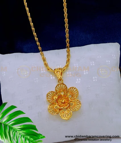 Buy Kerala Gold Locket Design White Stone Dollar Chain One Gram